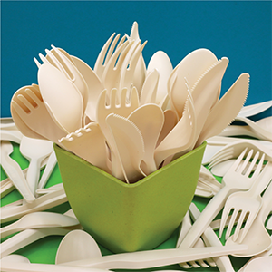 Packaging materials and disposable tableware from thistle